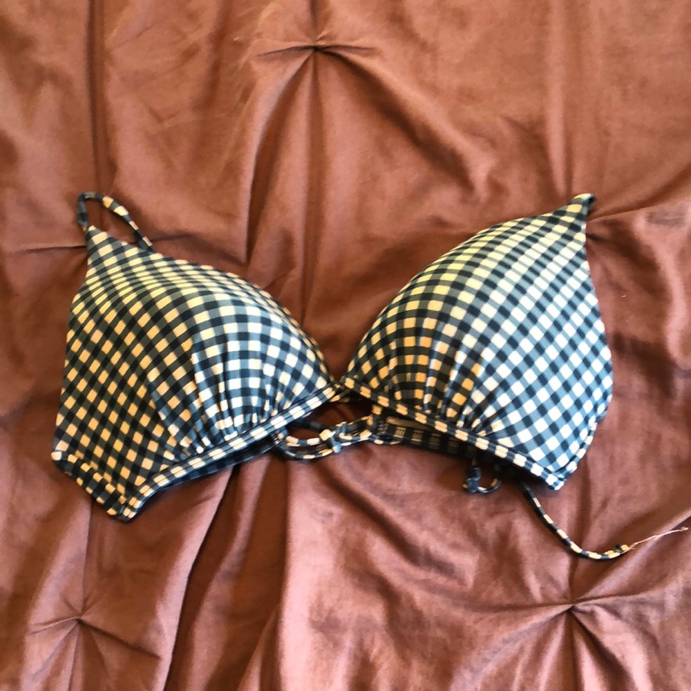 White and Blue Bikini Top